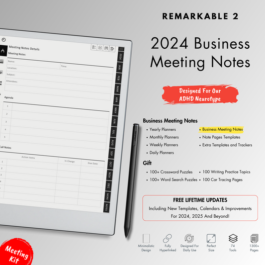 Meeting Note Templates 2024 for Remarkable 2.
