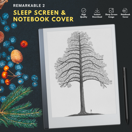 Remarkable 2 Sleep Screen & Notebook Cover Artwork - Majestic Pine Tree