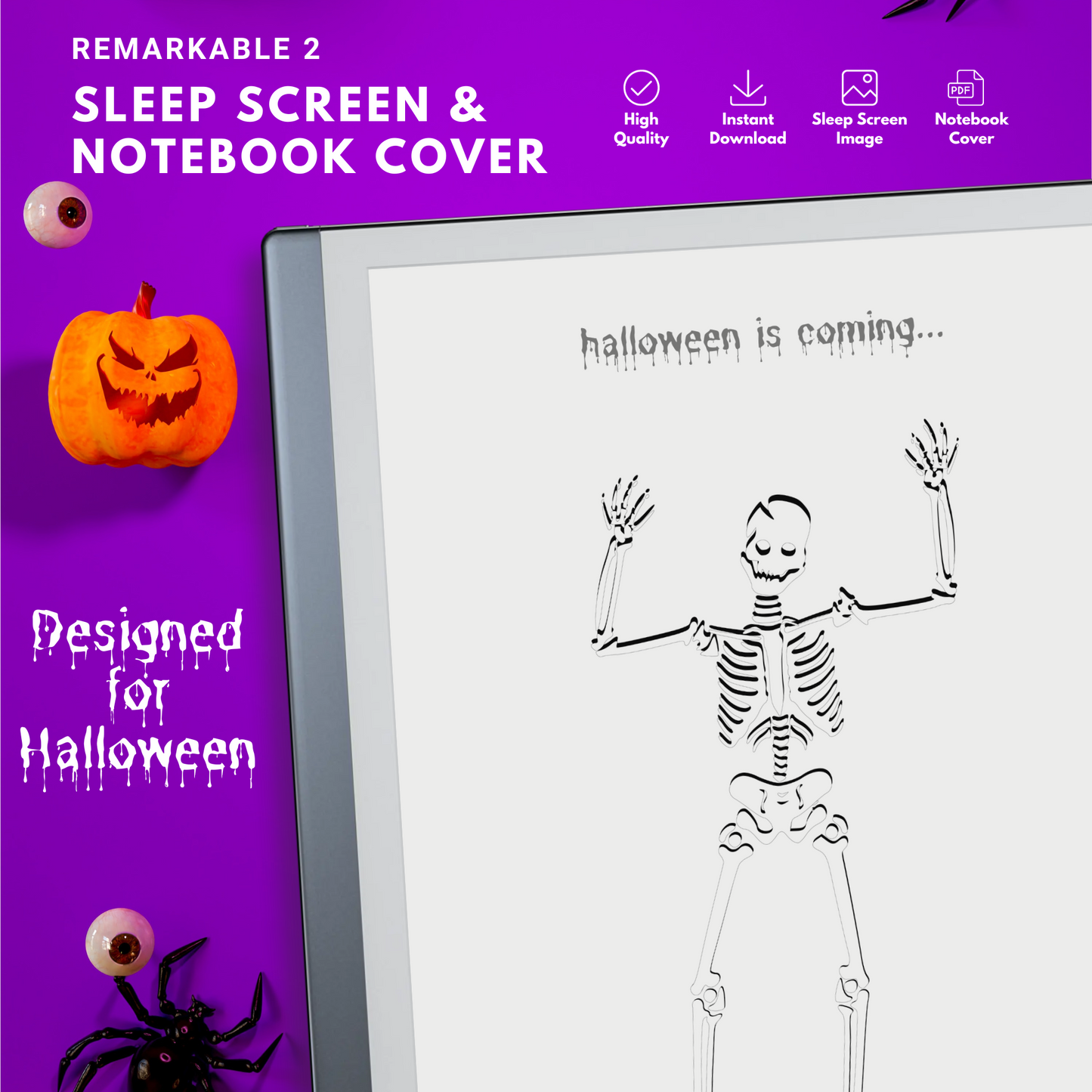 Remarkable 2 Halloween Spooky Sleep Screen & Notebook Cover