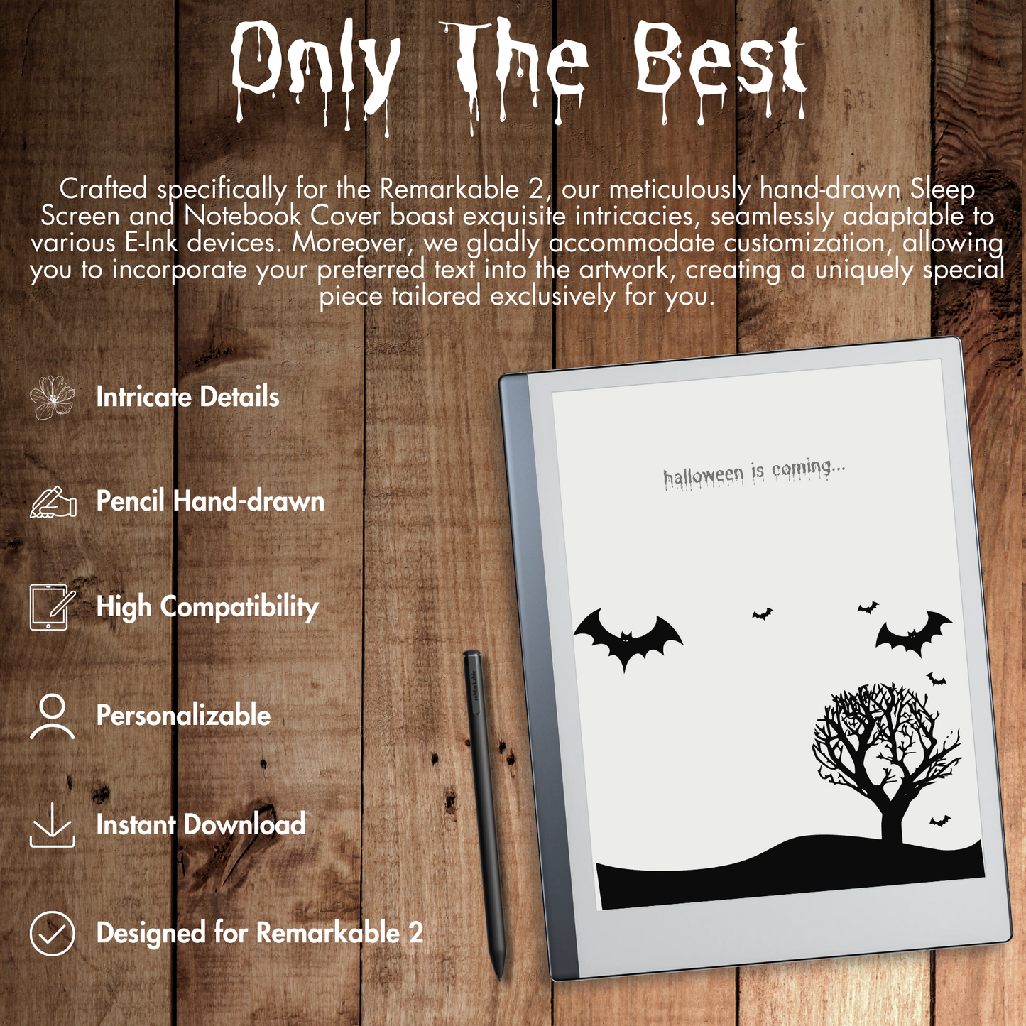 Remarkable 2 Halloween Chilling Sleep Screen & Notebook Cover