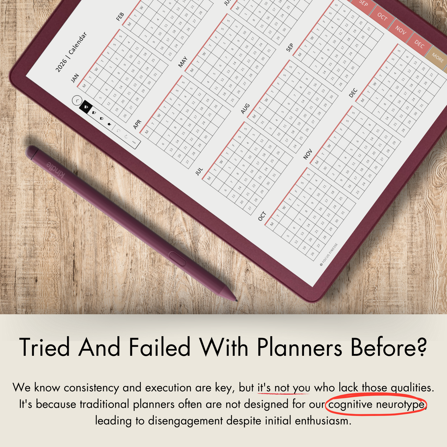 Kindle Scribe Colorsoft Template - Planner for 2026 & 2027