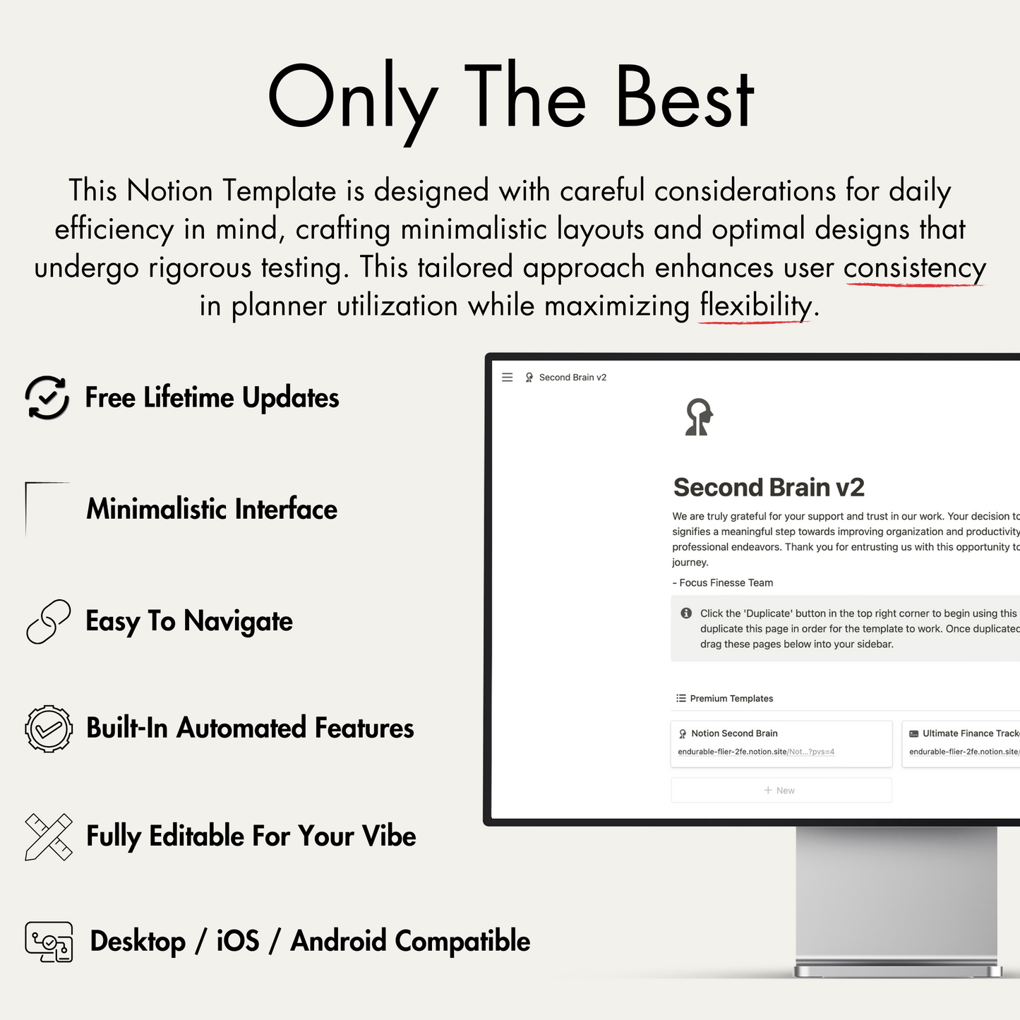 Second Brain Notion Template, Notion Planner.