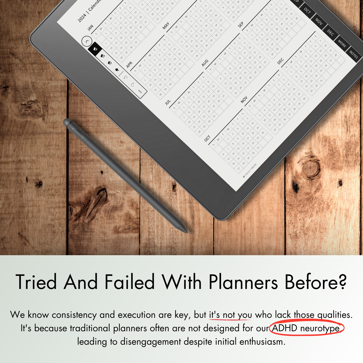 Weekly Planner 2024 for Kindle Scribe.