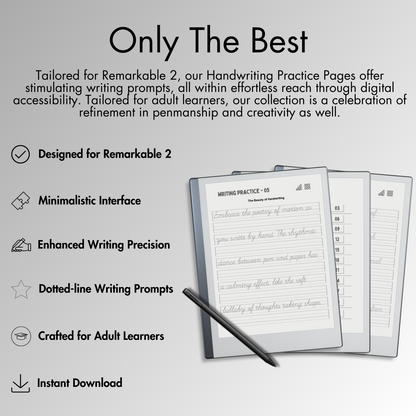 Handwriting Templates for Remarkable 2