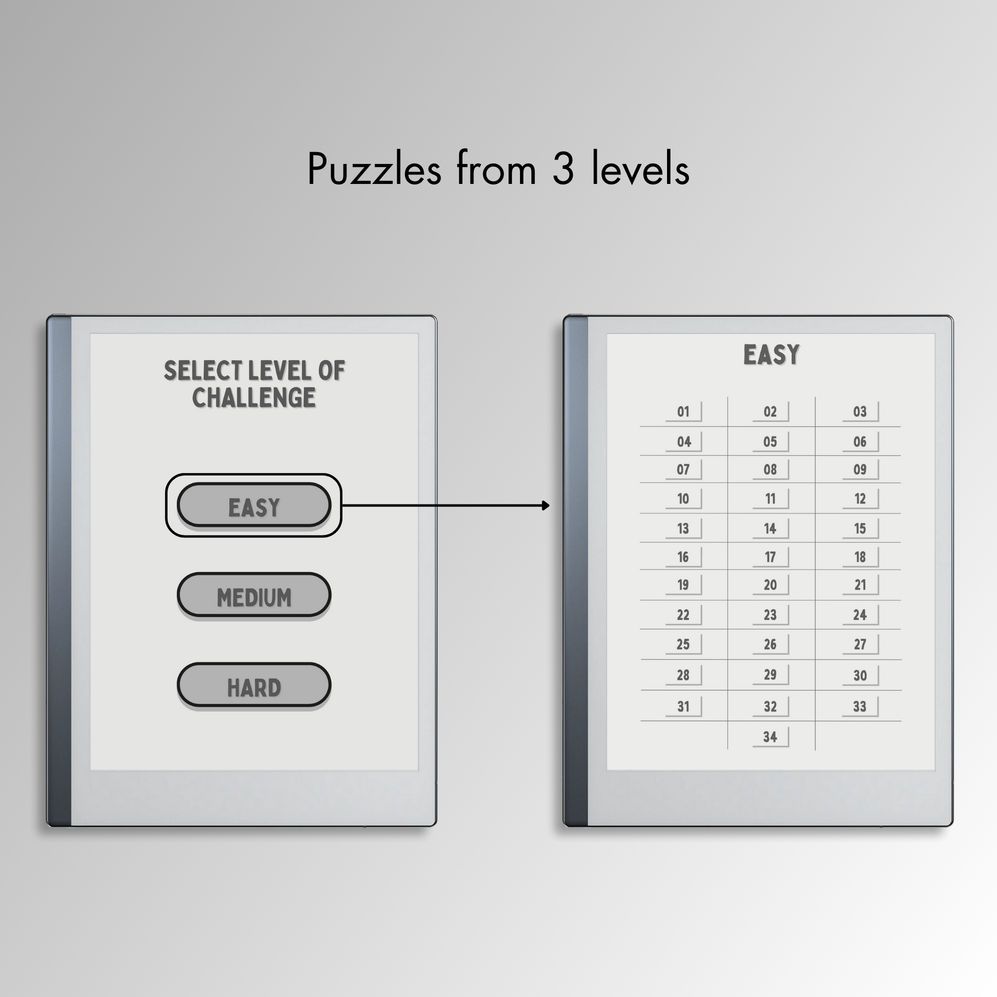 Remarkable 2 Sudoku Puzzles in 3 different levels.