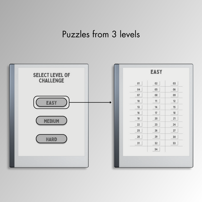 Remarkable 2 Sudoku Puzzles in 3 different levels.