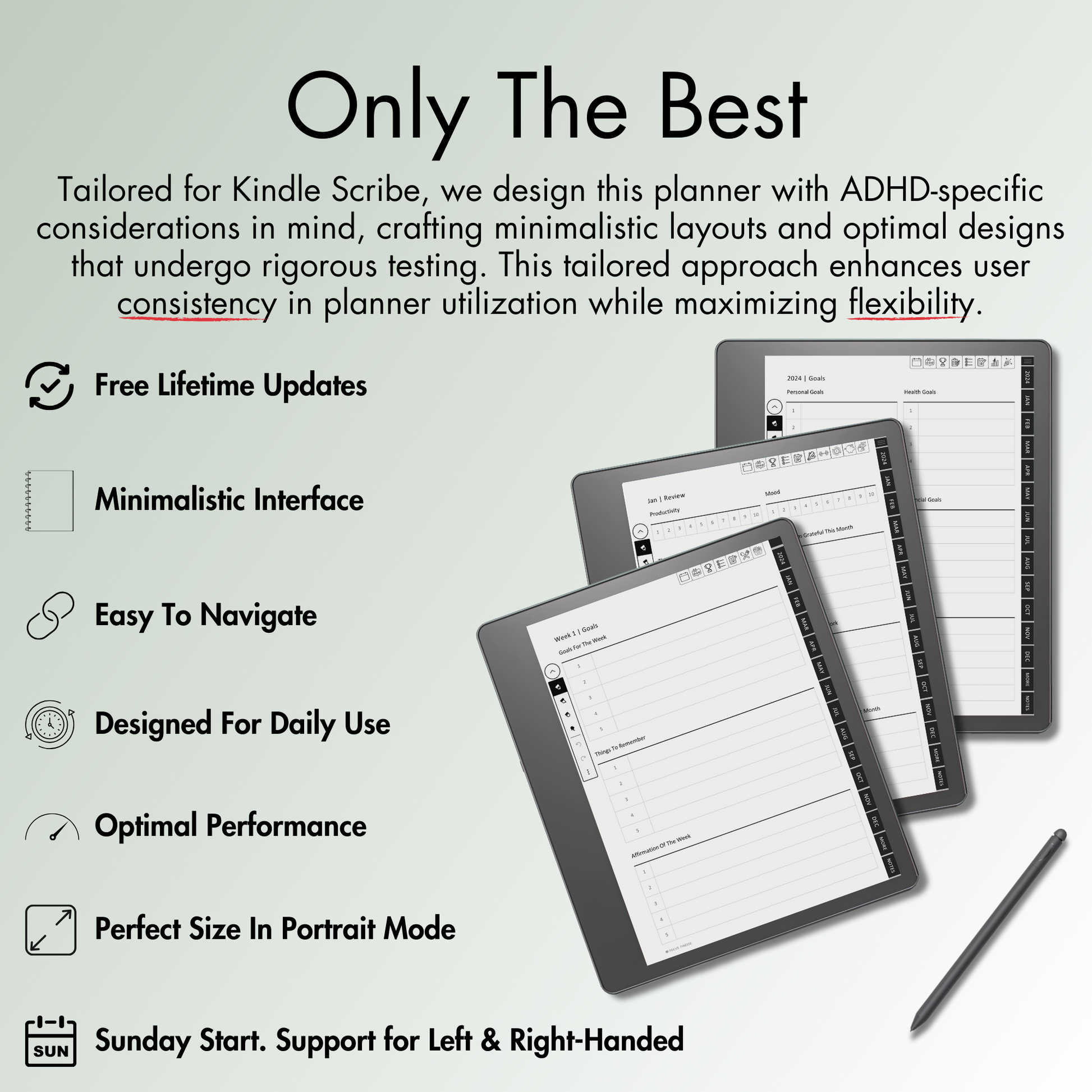 Daily Planner 2024 for Kindle Scribe.