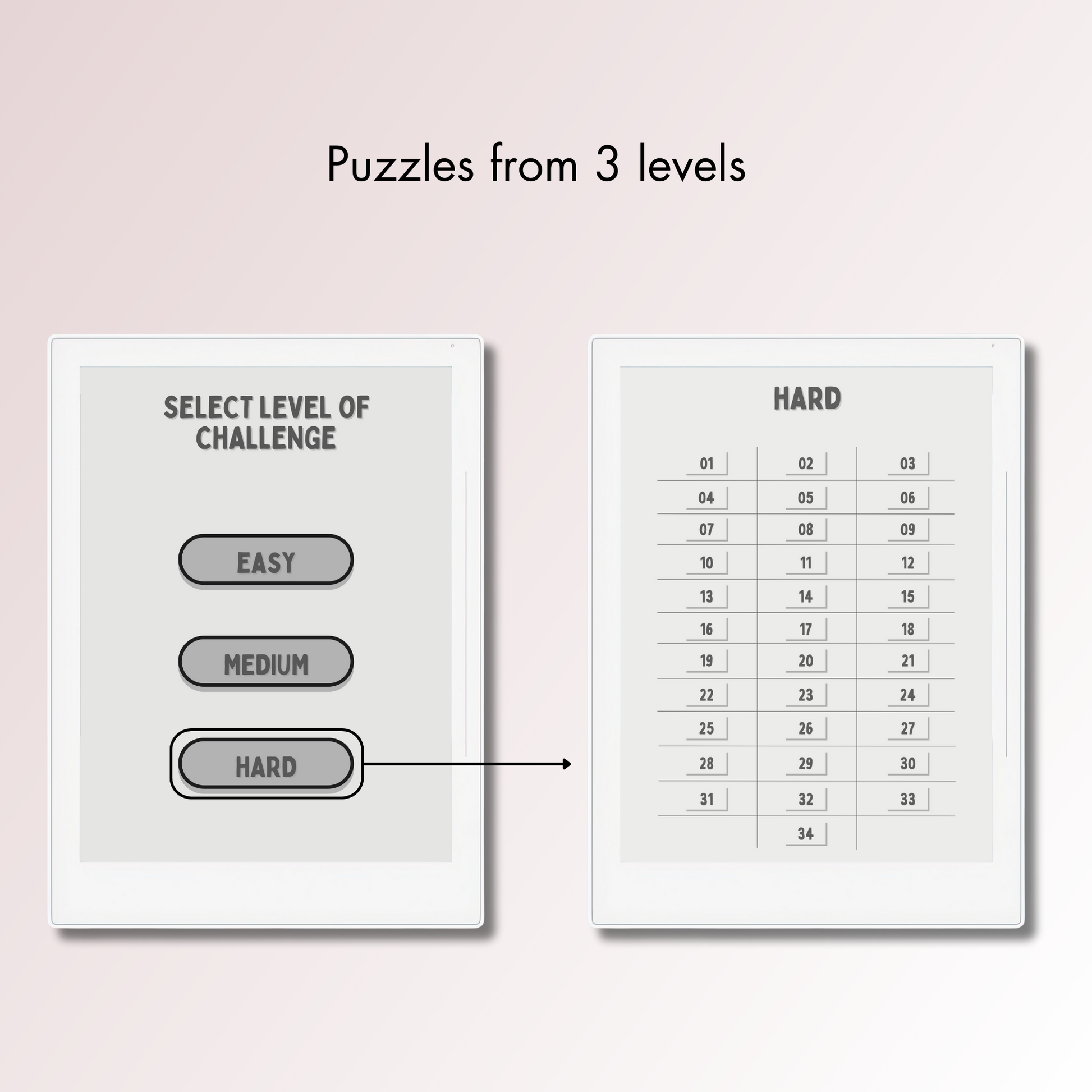 Supernote A5X and A6X Word Search Puzzles in 3 different levels.