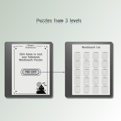 Kindle Scribe Halloween Word Search Puzzles