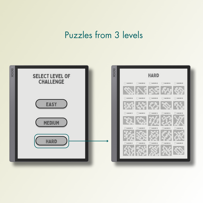 Onyx Boox Kakuro Puzzles in 3 different levels.