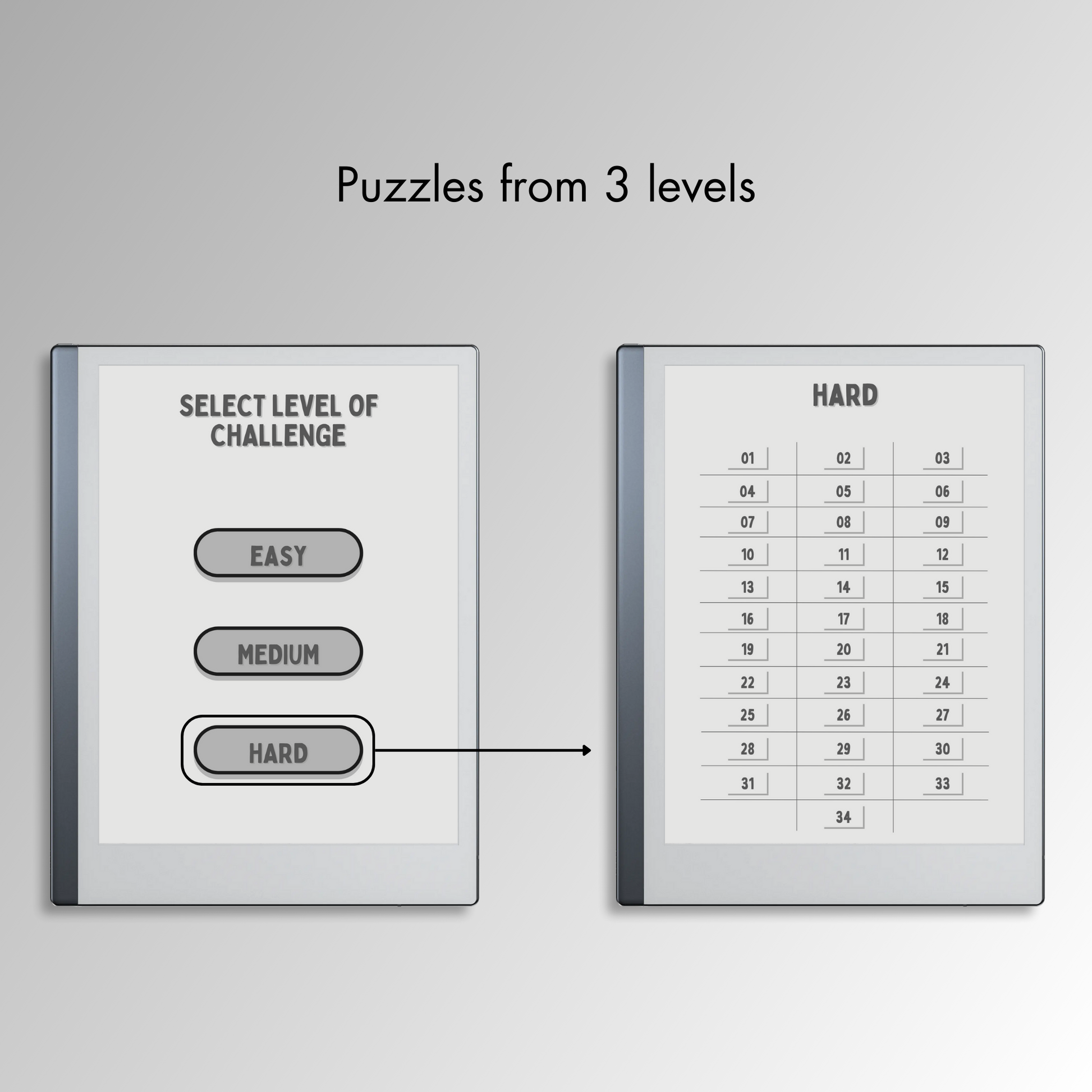 Remarkable 2 Word Search Puzzles in 3 different levels.