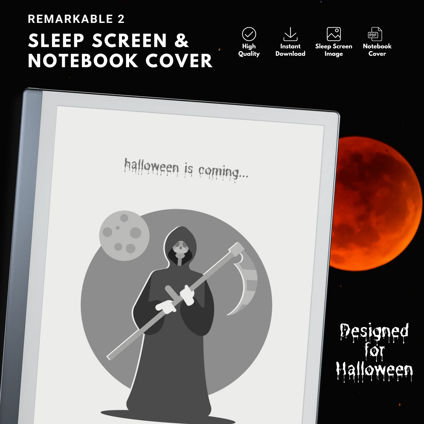 Remarkable 2 Halloween Bewitched Sleep Screen & Notebook Cover