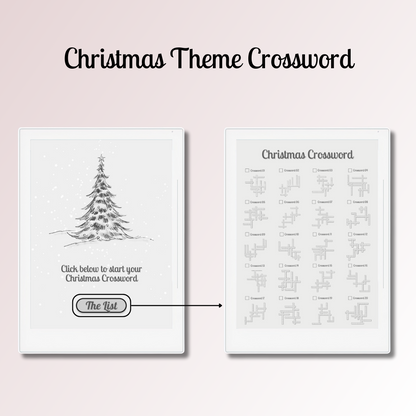 Supernote A5X and A6X Christmas Crossword with easy navigations.