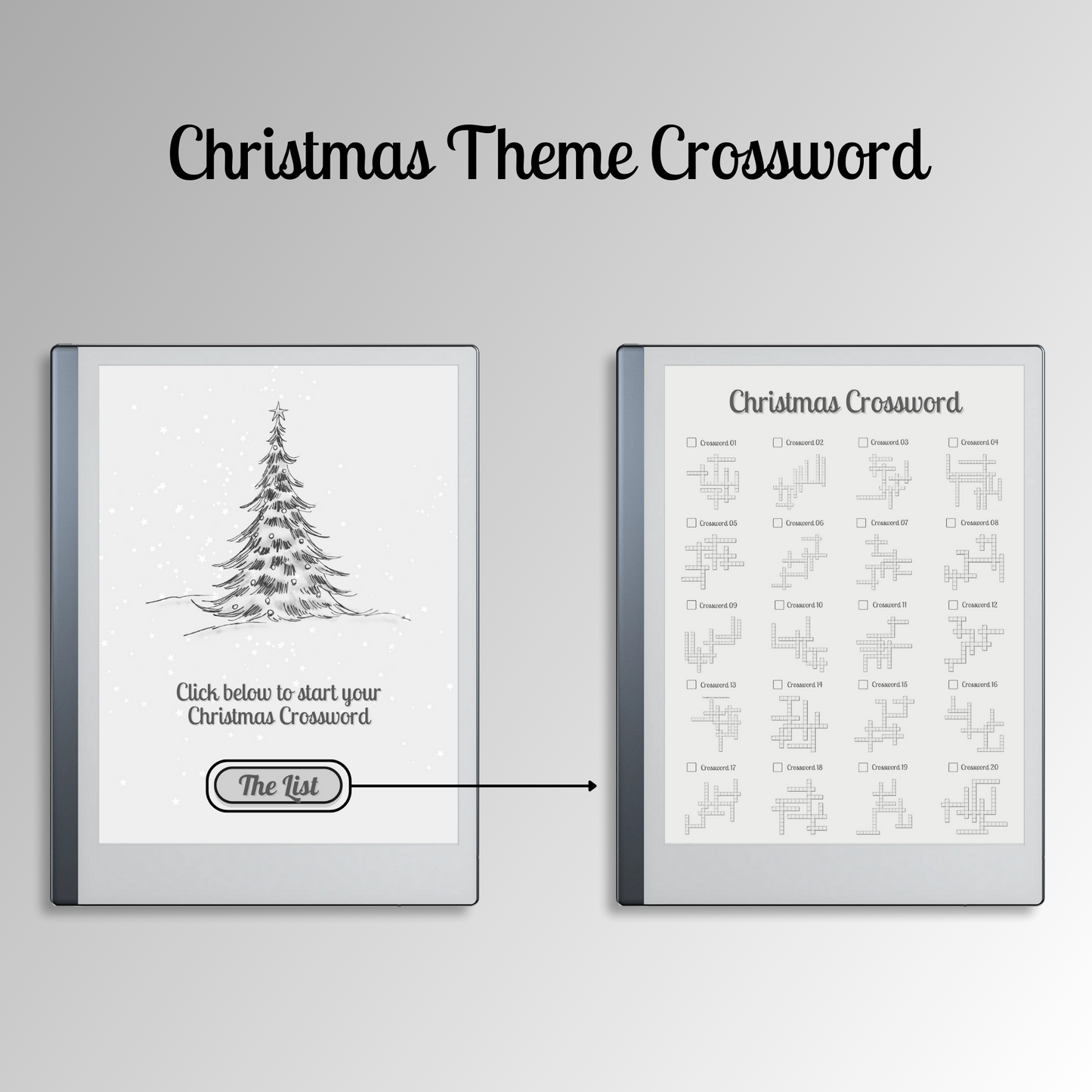 Remarkable 2 Christmas Crossword with easy navigations.