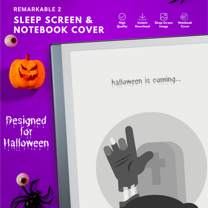 Remarkable 2 Halloween Tombstone Sleep Screen & Notebook Cover