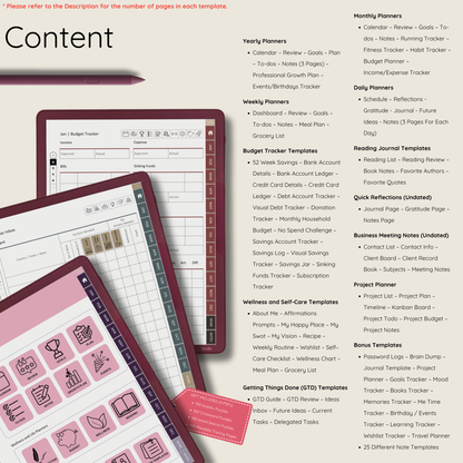 Kindle Scribe Colorsoft Template - Planner for 2026 & 2027