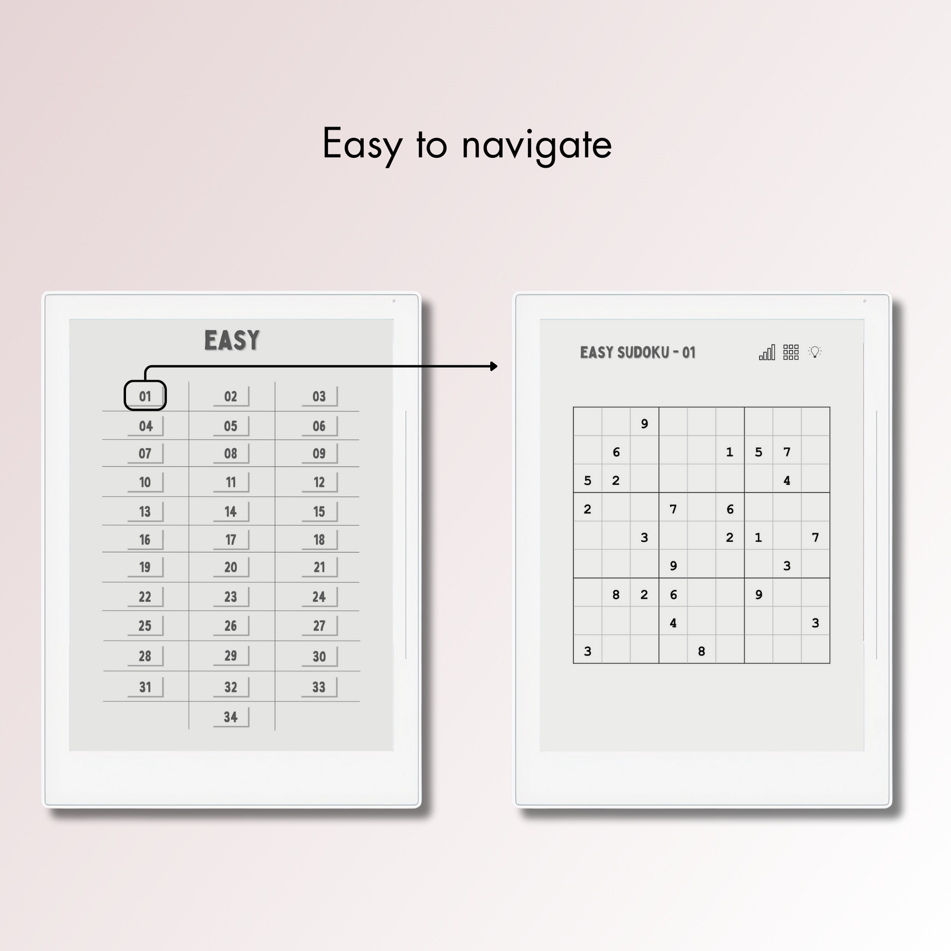 Supernote A5X and A6X Sudoku Puzzles with easy navigations.