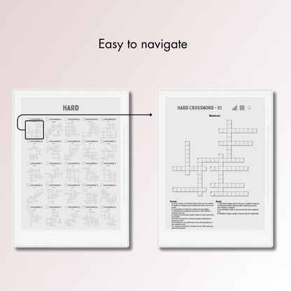 Supernote A5X and A6X Crossword Puzzles with easy navigations.