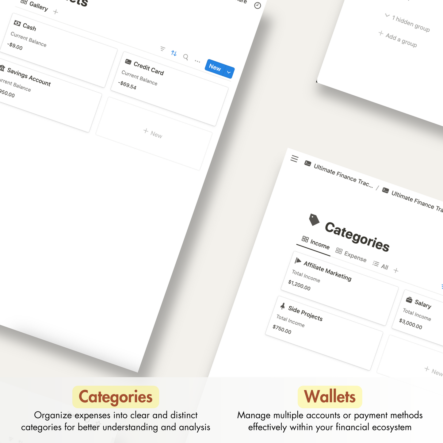 Notion Templates, Notion Finance Tracker.