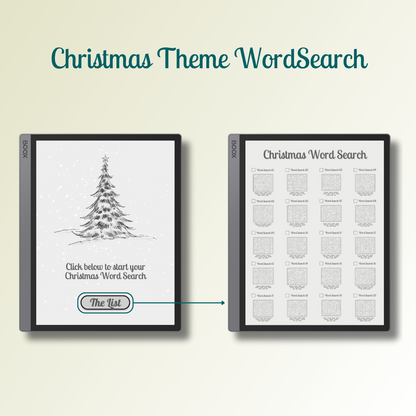 Onyx Boox Christmas Word Search with easy navigations.