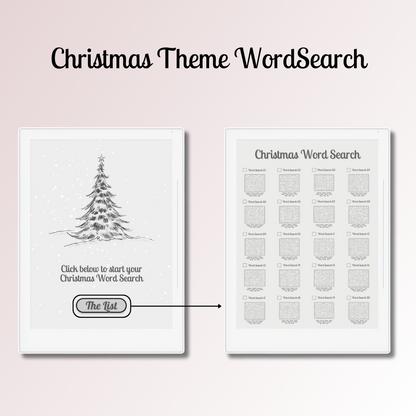 Supernote A5X and A6X Christmas Word Search with easy navigations.