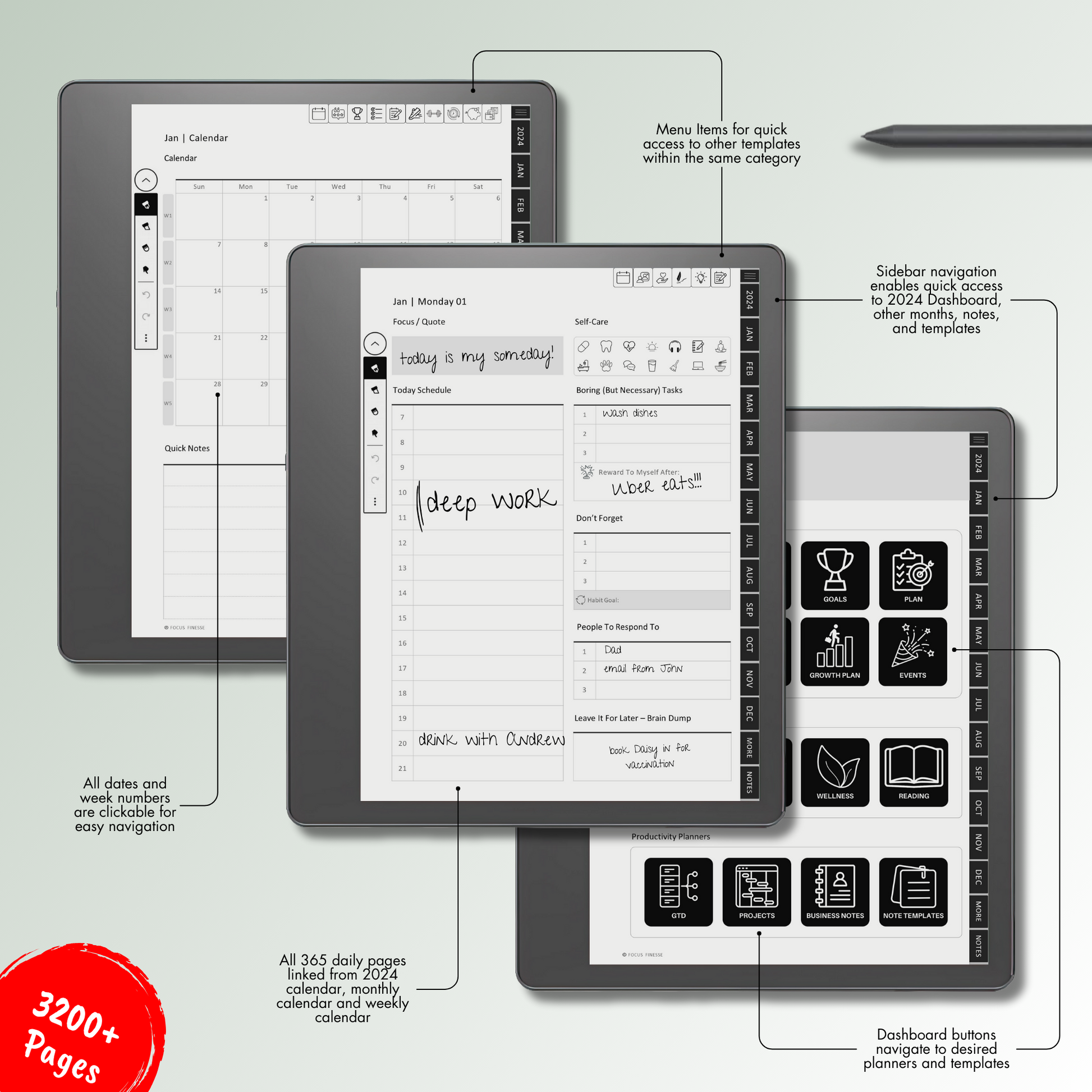 Kindle Scribe Planner. Kindle Scribe Templates.