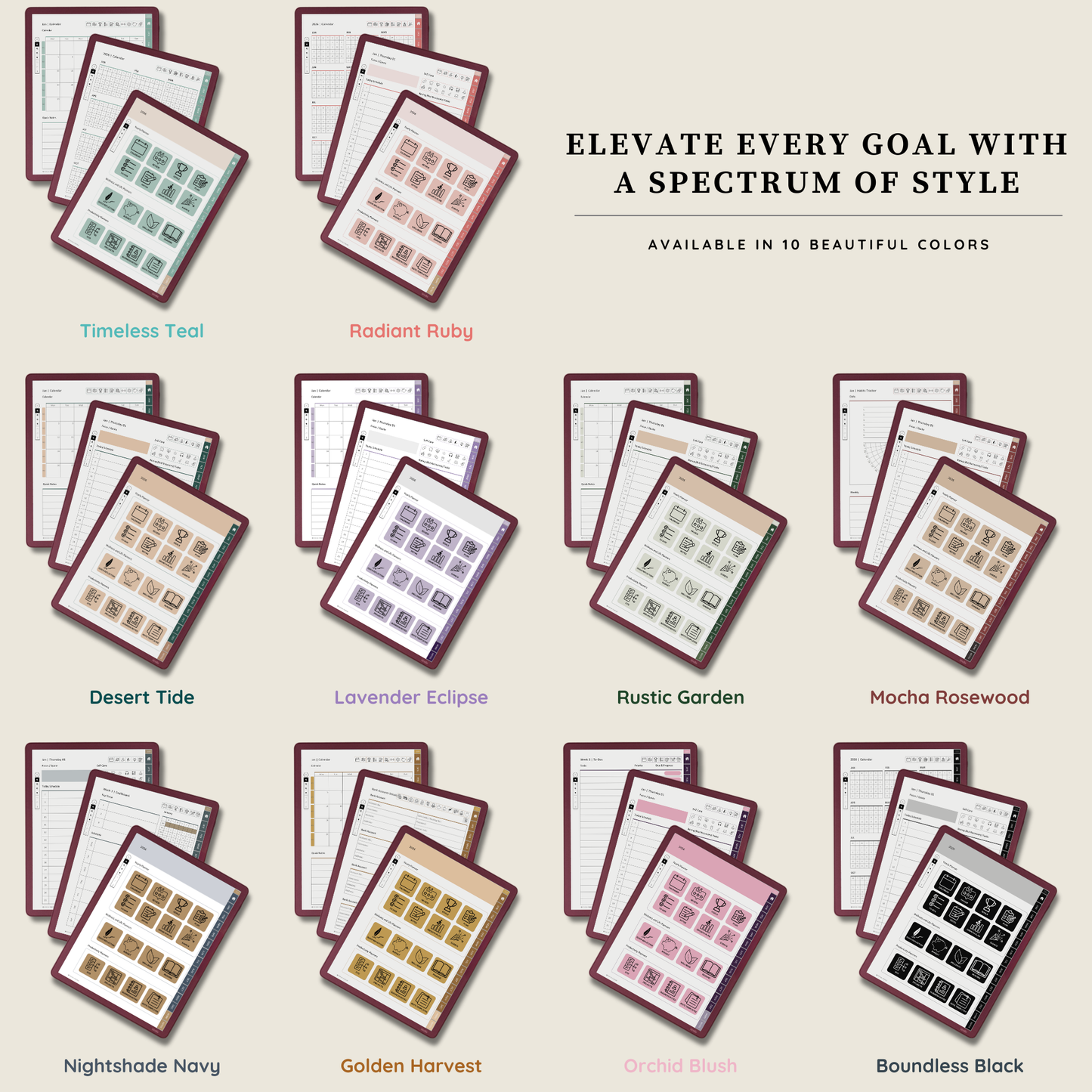 Kindle Scribe Colorsoft Template - Planner for 2026 & 2027