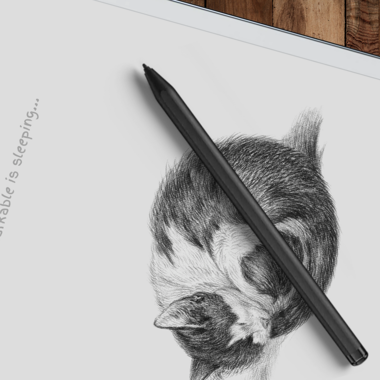 Remarkable 2 Sleep Screen & Notebook Cover Artwork - Hand-drawn Adorable Sleeping Cat