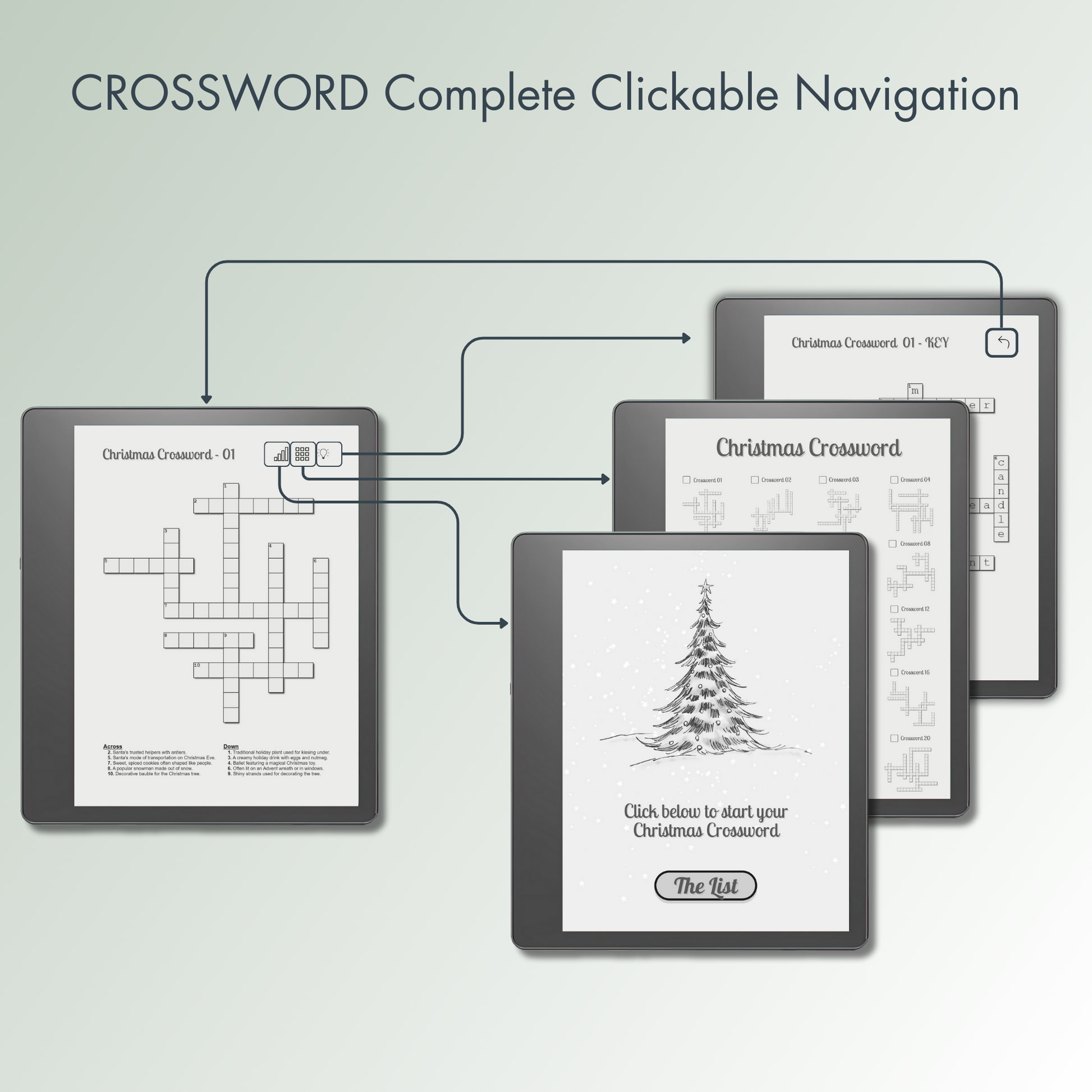 Kindle Scribe Christmas Crossword Puzzles with full reference links.