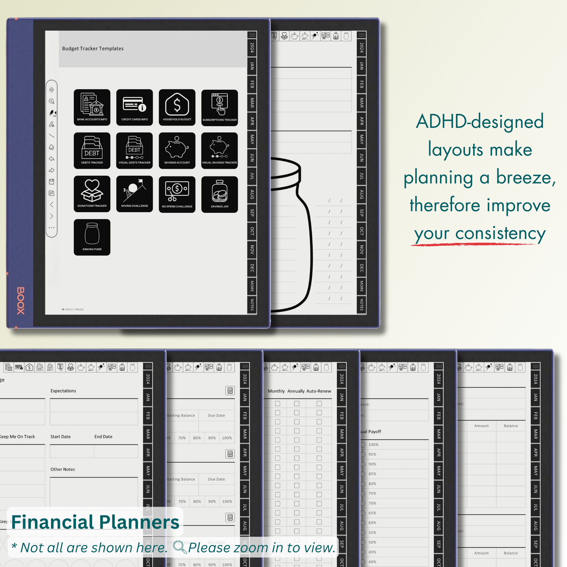 Onyx Boox Financial Planner Templates.