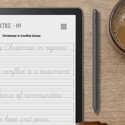 Kindle Scribe Handwriting Practice in use.