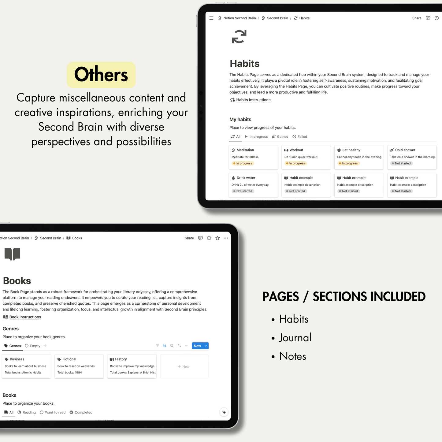 Second Brain Notion Template, Notion Planner.