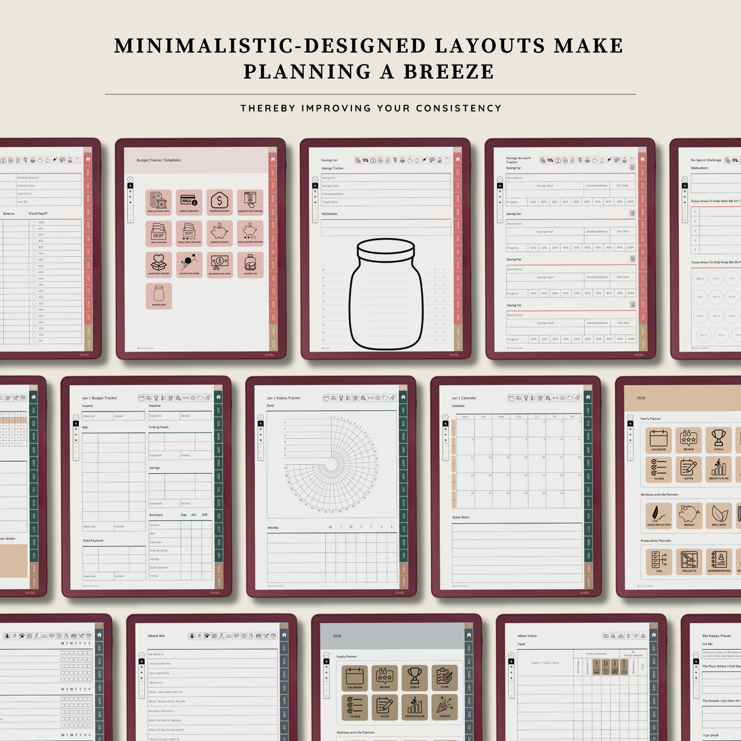 Kindle Scribe Colorsoft Template - Planner for 2026 & 2027