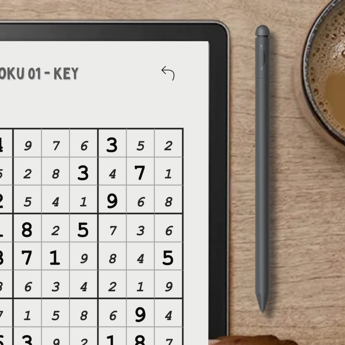 Kindle Scribe Sudoku Puzzles in use.