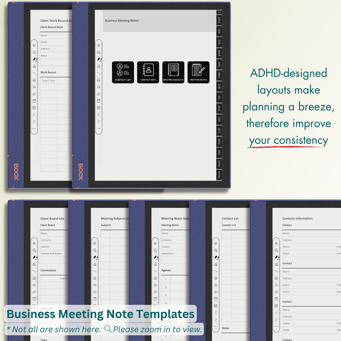 Onyx Boox Meeting Note Templates.