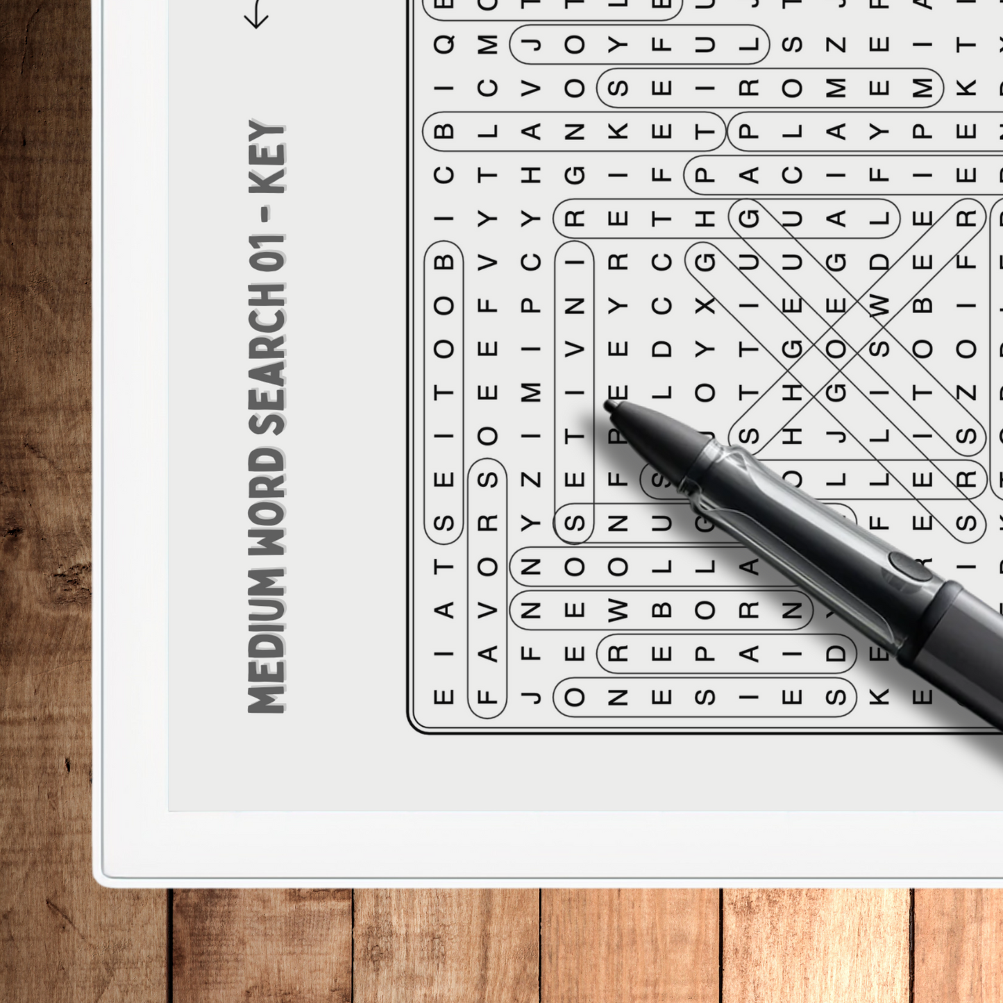 Supernote A5X and A6X Word Search Puzzles in use.