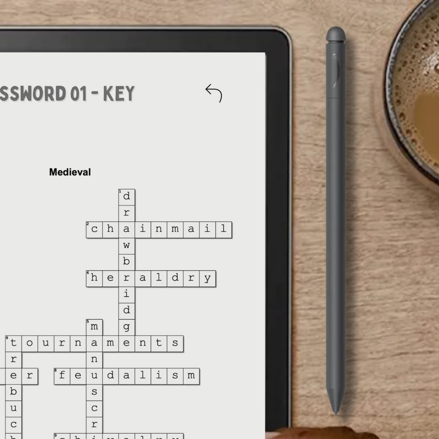Kindle Scribe Crossword Puzzles in use.