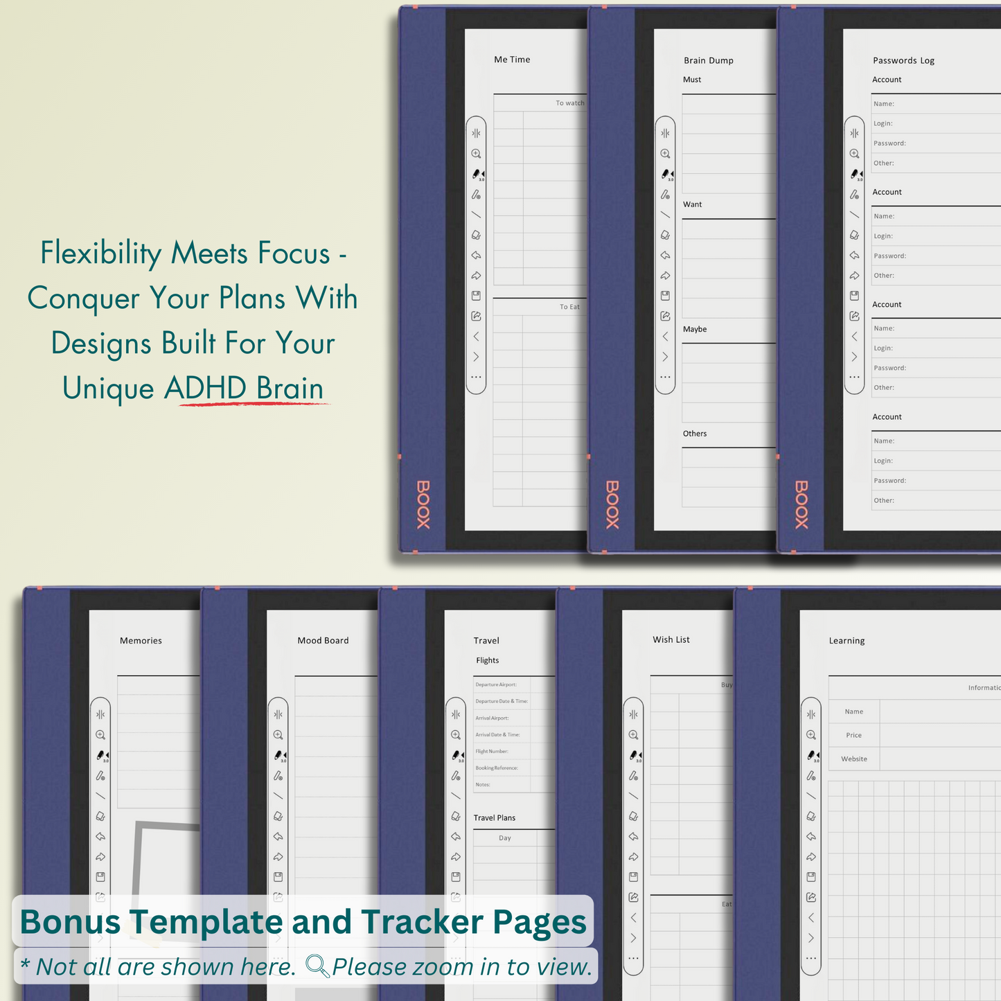 Onyx Boox Monthly Planner Templates.