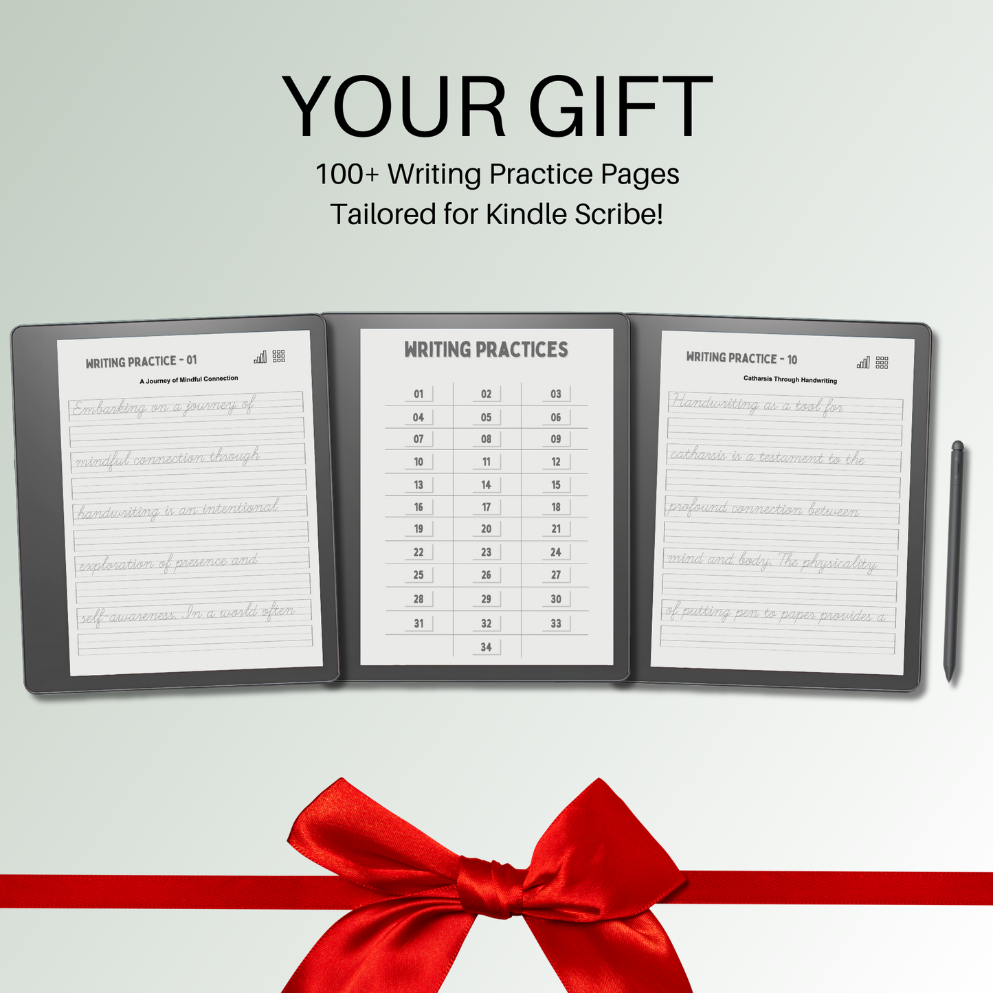 Kindle Scribe Handwriting Pages as Gift.