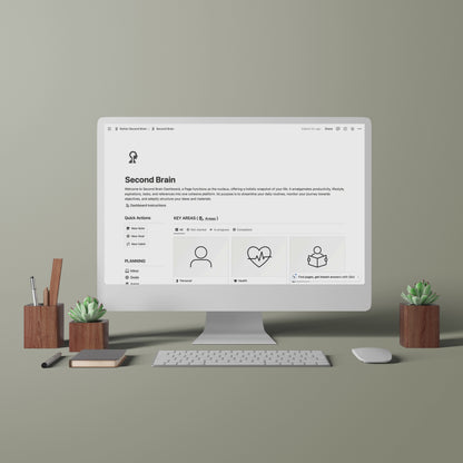 Second Brain Notion Template, Notion Planner.