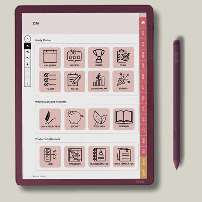 Kindle Scribe Colorsoft Template - Planner for 2026 & 2027